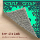 Ultra Soft Area Rug, Non Slip, Stain Resistant, Washable Area Rugs for Living Room, Bedroom, Boho Turquoise Bedroom Area Rug for High Traffic(Green)