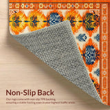 Ultra Soft Area Rug, Non Slip, Stain Resistant, Washable Area Rugs for Living Room, Bedroom, Lively Orange and Blue Funky Design(Orange)