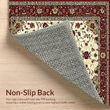 Ultra Soft Area Rug, Non Slip, Stain Resistant, Washable Area Rugs for Living Room, Bedroom, Vintage Inspired Area(White)