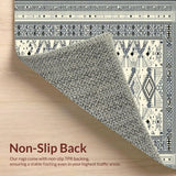 Ultra Soft Area Rug, Non Slip, Stain Resistant, Washable Area Rugs for Living Room, Bedroom, Sophisticated Minimalist Patterned Piece(Beige)