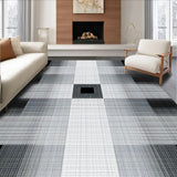 Ultra Soft Area Rug, Non Slip, Stain Resistant, Washable Area Rugs for Living Room, Bedroom, Elegant Grey Square Arrangement(Gray)