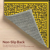 Ultra Soft Area Rug, Non Slip, Stain Resistant, Washable Area Rugs for Living Room, Bedroom, Black and Gold Entryway Non-Slip Modern Doormat(Gold)