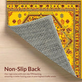 Ultra Soft Area Rug, Non Slip, Stain Resistant, Washable Area Rugs for Living Room, Bedroom, Elegant Yellow Blooming Design(Yellow)