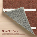 Ultra Soft Area Rug, Non Slip, Stain Resistant, Washable Area Rugs for Living Room, Bedroom, Playful Retro Sports Decor(Brown)