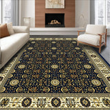 Ultra Soft Area Rug, Non Slip, Stain Resistant, Washable Area Rugs for Living Room, Bedroom, Geometric Round Jute Placemat Bohemian Artistry(Black)