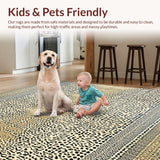 Ultra Soft Area Rug, Non Slip, Stain Resistant, Washable Area Rugs for Living Room, Bedroom, Trendy Beige Accent Showcasing Abstract Cheetah Print Design(Beige)