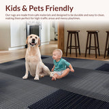 Ultra Soft Area Rug, Non Slip, Stain Resistant, Washable Area Rugs for Living Room, Bedroom, Vibrant Urban Abstract Arrangement(Gray)
