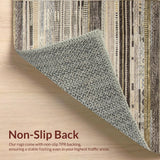 Ultra Soft Area Rug, Non Slip, Stain Resistant, Washable Area Rugs for Living Room, Bedroom, Sleek Neutral Hued Stripe Arrangement(Gray)