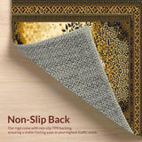 Ultra Soft Area Rug, Non Slip, Stain Resistant, Washable Area Rugs for Living Room, Bedroom, Celtic Inspired Natural Tones(Gold)