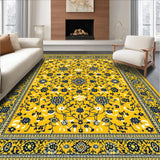 Ultra Soft Area Rug, Non Slip, Stain Resistant, Washable Area Rugs for Living Room, Bedroom, Stylish Abstract Flower Arrangement(Yellow)