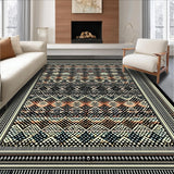 Ultra Soft Area Rug, Non Slip, Stain Resistant, Washable Area Rugs for Living Room, Bedroom, Rustic Trellis Motif with Soft Touch(Black)