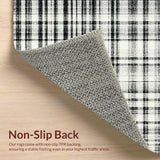 Ultra Soft Area Rug, Non Slip, Stain Resistant, Washable Area Rugs for Living Room, Bedroom, Monochrome Rhythm Rug Featuring Graphic Stripe Motif and Sleek Lines(Gray)