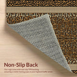 Ultra Soft Area Rug, Non Slip, Stain Resistant, Washable Area Rugs for Living Room, Bedroom, Elegant Brown Animal Print Style(Brown)
