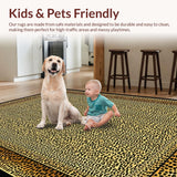 Ultra Soft Area Rug, Non Slip, Stain Resistant, Washable Area Rugs for Living Room, Bedroom, Artistic Neutral Animal Graphic(Gold)