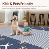 Ultra Soft Area Rug, Non Slip, Stain Resistant, Washable Area Rugs for Living Room, Bedroom, Rustic Gray and White Stripes(Gray)