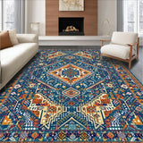 Ultra Soft Area Rug, Non Slip, Stain Resistant, Washable Area Rugs for Living Room, Bedroom, Trendy Colorful Trellis Dynamics(Blue)