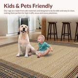 Ultra Soft Area Rug, Non Slip, Stain Resistant, Washable Area Rugs for Living Room, Bedroom, Vibrant Rustic Animal Print Design(Beige)