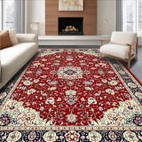 Ultra Soft Area Rug, Non Slip, Stain Resistant, Washable Area Rugs for Living Room, Bedroom, Vibrant Geometric Blossom Arrangement(Red)