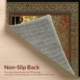 Ultra Soft Area Rug, Non Slip, Stain Resistant, Washable Area Rugs for Living Room, Bedroom, Vibrant Celtic Pattern Fusion(Brown)