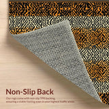 Ultra Soft Area Rug, Non Slip, Stain Resistant, Washable Area Rugs for Living Room, Bedroom, Cozy Earth Tones Animal Motif(Orange)