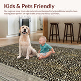 Ultra Soft Area Rug, Non Slip, Stain Resistant, Washable Area Rugs for Living Room, Bedroom, Contemporary Cheetah Inspired Design(Brown)