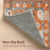 Ultra Soft Area Rug, Non Slip, Stain Resistant, Washable Area Rugs for Living Room, Bedroom, Modern Eclectic Vintage Hue(Orange)