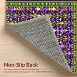 Ultra Soft Area Rug, Non Slip, Stain Resistant, Washable Area Rugs for Living Room, Bedroom, Minimalist Floral Curved Patterns(Purple)