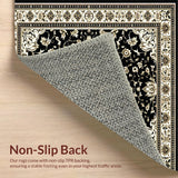 Ultra Soft Area Rug, Non Slip, Stain Resistant, Washable Area Rugs for Living Room, Bedroom, Chic Rustic Tiled Motif Aesthetic(Black)