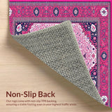 Ultra Soft Area Rug, Non Slip, Stain Resistant, Washable Area Rugs for Living Room, Bedroom, Vibrant Geometric Decorative Statement(Pink)