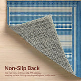 Ultra Soft Area Rug, Non Slip, Stain Resistant, Washable Area Rugs for Living Room, Bedroom, Sophisticated Modernist Striped Layout(Blue)