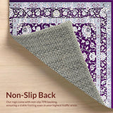 Ultra Soft Area Rug, Non Slip, Stain Resistant, Washable Area Rugs for Living Room, Bedroom, Elegant Purple Tiled Texture(Purple)