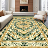 Ultra Soft Area Rug, Non Slip, Stain Resistant, Washable Area Rugs for Living Room, Bedroom, Printed Area Ultra Tribal Design Non Slip(Gold)