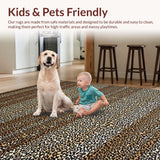 Ultra Soft Area Rug, Non Slip, Stain Resistant, Washable Area Rugs for Living Room, Bedroom, Rustic Earthy Leopard Aesthetic(Brown)