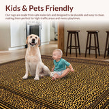 Ultra Soft Area Rug, Non Slip, Stain Resistant, Washable Area Rugs for Living Room, Bedroom, Playful Whimsical Animal Motif(Gold)