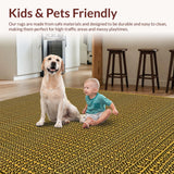 Ultra Soft Area Rug, Non Slip, Stain Resistant, Washable Area Rugs for Living Room, Bedroom, Vibrant Wild Animal Patterned Accent(Gold)