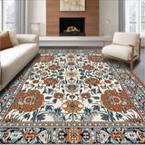 Ultra Soft Area Rug, Non Slip, Stain Resistant, Washable Area Rugs for Living Room, Bedroom, Soft Non-Slip Bedroom Rug with Intricate Pattern(White)
