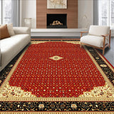 Ultra Soft Area Rug, Non Slip, Stain Resistant, Washable Area Rugs for Living Room, Bedroom, Timeless Earthy Floral Elements(Red)