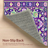 Ultra Soft Area Rug, Non Slip, Stain Resistant, Washable Area Rugs for Living Room, Bedroom, Artful Purple and Green Harmony(Purple)