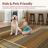 Ultra Soft Area Rug, Non Slip, Stain Resistant, Washable Area Rugs for Living Room, Bedroom, Cozy Textured Rustic Charm(Brown)