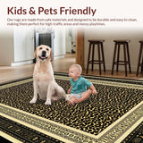 Ultra Soft Area Rug, Non Slip, Stain Resistant, Washable Area Rugs for Living Room, Bedroom, Exotic Animal Motif Decor(Black)