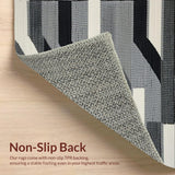Ultra Soft Area Rug, Non Slip, Stain Resistant, Washable Area Rugs for Living Room, Bedroom, Modern Earthy Tone Striped Pattern(Gray)