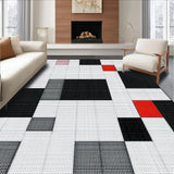 Ultra Soft Area Rug, Non Slip, Stain Resistant, Washable Area Rugs for Living Room, Bedroom, Trendy Symmetrical Dice Arrangement(Black)