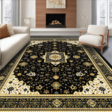Ultra Soft Area Rug, Non Slip, Stain Resistant, Washable Area Rugs for Living Room, Bedroom, Cozy Timeless Lattice Arrangement(Black)