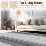 Ultra Soft Area Rug, Non Slip, Stain Resistant, Washable Area Rugs for Living Room, Bedroom, Striking Contemporary Diamond Formation(Gray)