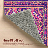 Ultra Soft Area Rug, Non Slip, Stain Resistant, Washable Area Rugs for Living Room, Bedroom, Dynamic Multicolor Geometric Textile(Purple)
