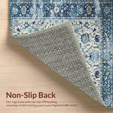 Ultra Soft Area Rug, Non Slip, Stain Resistant, Washable Area Rugs for Living Room, Bedroom, Stylish Blue Accented Geometric Pattern(Blue)