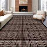Ultra Soft Area Rug, Non Slip, Stain Resistant, Washable Area Rugs for Living Room, Bedroom, Minimalist Modern Fringed Checker Pattern(Brown)