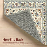 Ultra Soft Area Rug, Non Slip, Stain Resistant, Washable Area Rugs for Living Room, Bedroom, Elegant Rustic Petal Arrangement(Beige)