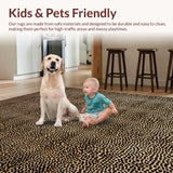 Ultra Soft Area Rug, Non Slip, Stain Resistant, Washable Area Rugs for Living Room, Bedroom, Bold Safari Striped Visual Element(Gold)