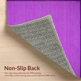 Ultra Soft Area Rug, Non Slip, Stain Resistant, Washable Area Rugs for Living Room, Bedroom, Trendy Statement Piece with Fun Design(Purple)